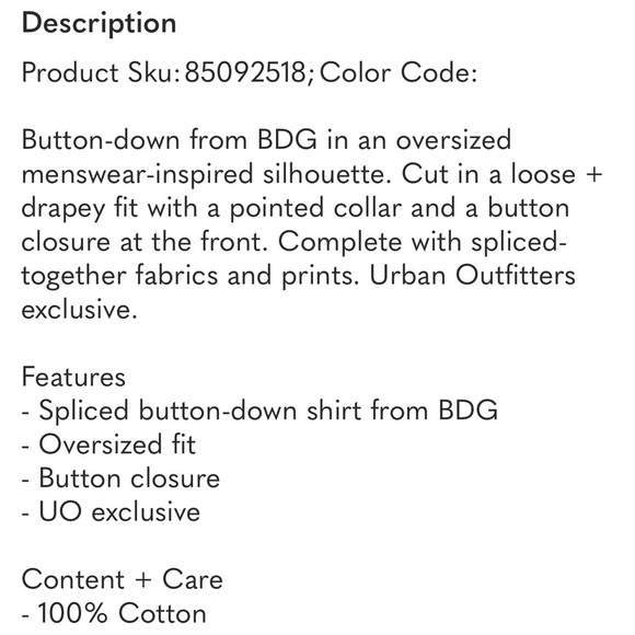 URBAN OUTFITTERS BDG: Spliced Dad Button-Down Shirt. NWT - Picture 6 of 16